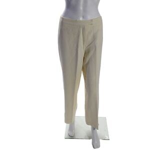 Tamotsu Womens Beige Wool High Waisted Pleated Straight Leg Pants Size 4/6